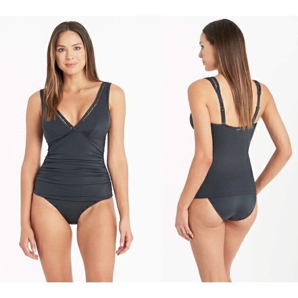 Sea Level Australia Lola Shimmer E Cup Cross Front Singlet Top Size 8 NWT